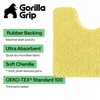image:imageGORILLA GRIP Chenille Bath Rug Mat for Oval Toilet Base 24x19 GrayYellow