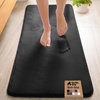 image:imageGORILLA GRIP Memory Foam Toilet Rug for Bathroom 225x195 GreyBlack