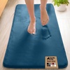image:imageGORILLA GRIP Memory Foam Toilet Rug for Bathroom 225x195 GreyBlue