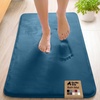 image:imageGORILLA GRIP Memory Foam Toilet Rug for Bathroom 225x195 GreyBlue