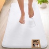 image:imageGORILLA GRIP Memory Foam Toilet Rug for Bathroom 225x195 GreyBright White