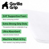 image:imageGORILLA GRIP Memory Foam Toilet Rug for Bathroom 225x195 GreyBright White