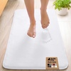image:imageGORILLA GRIP Memory Foam Toilet Rug for Bathroom 225x195 GreyBright White