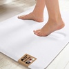 image:imageGORILLA GRIP Memory Foam Toilet Rug for Bathroom 225x195 GreyBright White