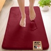 image:imageGORILLA GRIP Memory Foam Toilet Rug for Bathroom 225x195 GreyBurgundy