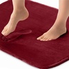 image:imageGORILLA GRIP Memory Foam Toilet Rug for Bathroom 225x195 GreyBurgundy