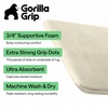image:imageGORILLA GRIP Memory Foam Toilet Rug for Bathroom 225x195 GreyChampagne