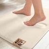 image:imageGORILLA GRIP Memory Foam Toilet Rug for Bathroom 225x195 GreyCream