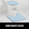 image:imageGORILLA GRIP Memory Foam Toilet Rug for Bathroom 225x195 GreyLight Blue
