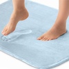 image:imageGORILLA GRIP Memory Foam Toilet Rug for Bathroom 225x195 GreyLight Blue