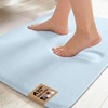 image:imageGORILLA GRIP Memory Foam Toilet Rug for Bathroom 225x195 GreyLight Blue