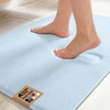 image:imageGORILLA GRIP Memory Foam Toilet Rug for Bathroom 225x195 GreyLight Blue