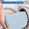 image:imageGORILLA GRIP Memory Foam Toilet Rug for Bathroom 225x195 GreyLight Blue