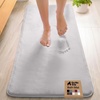 image:imageGORILLA GRIP Memory Foam Toilet Rug for Bathroom 225x195 GreyLight Gray