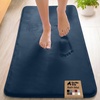 image:imageGORILLA GRIP Memory Foam Toilet Rug for Bathroom 225x195 GreyNavy