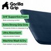 image:imageGORILLA GRIP Memory Foam Toilet Rug for Bathroom 225x195 GreyNavy