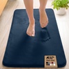 image:imageGORILLA GRIP Memory Foam Toilet Rug for Bathroom 225x195 GreyNavy