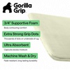 image:imageGORILLA GRIP Memory Foam Toilet Rug for Bathroom 225x195 GreySage