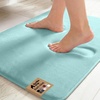 image:imageGORILLA GRIP Memory Foam Toilet Rug for Bathroom 225x195 GreySeablue