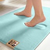 image:imageGORILLA GRIP Memory Foam Toilet Rug for Bathroom 225x195 GreySeablue
