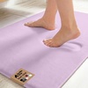 image:imageGORILLA GRIP Memory Foam Toilet Rug for Bathroom 225x195 GreySoft Purple
