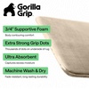 image:imageGORILLA GRIP Memory Foam Toilet Rug for Bathroom 225x195 GreyTaupe