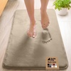image:imageGORILLA GRIP Memory Foam Toilet Rug for Bathroom 225x195 GreyTaupe