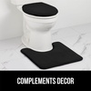 image:imageGORILLA GRIP Soft Chenille Toilet Lid Seat Cover 195x185 GrayBlack