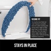 image:imageGORILLA GRIP Soft Chenille Toilet Lid Seat Cover 195x185 GrayBlue