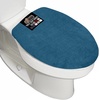 image:imageGORILLA GRIP Soft Chenille Toilet Lid Seat Cover 195x185 GrayBlue