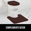 image:imageGORILLA GRIP Soft Chenille Toilet Lid Seat Cover 195x185 GrayBrown
