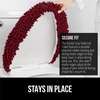 image:imageGORILLA GRIP Soft Chenille Toilet Lid Seat Cover 195x185 GrayBurgundy