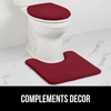 image:imageGORILLA GRIP Soft Chenille Toilet Lid Seat Cover 195x185 GrayBurgundy