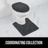image:imageGORILLA GRIP Soft Chenille Toilet Lid Seat Cover 195x185 GrayCharcoal