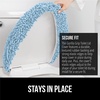 image:imageGORILLA GRIP Soft Chenille Toilet Lid Seat Cover 195x185 GrayLight Blue
