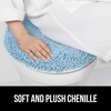 image:imageGORILLA GRIP Soft Chenille Toilet Lid Seat Cover 195x185 GrayLight Blue