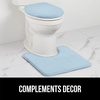 image:imageGORILLA GRIP Soft Chenille Toilet Lid Seat Cover 195x185 GrayLight Blue