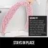 image:imageGORILLA GRIP Soft Chenille Toilet Lid Seat Cover 195x185 GrayLight Pink
