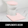 image:imageGORILLA GRIP Soft Chenille Toilet Lid Seat Cover 195x185 GrayLight Pink