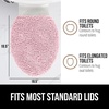 image:imageGORILLA GRIP Soft Chenille Toilet Lid Seat Cover 195x185 GrayLight Pink
