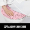 image:imageGORILLA GRIP Soft Chenille Toilet Lid Seat Cover 195x185 GrayLight Pink