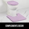 image:imageGORILLA GRIP Soft Chenille Toilet Lid Seat Cover 195x185 GrayLight Purple