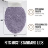 image:imageGORILLA GRIP Soft Chenille Toilet Lid Seat Cover 195x185 GrayLight Purple
