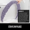 image:imageGORILLA GRIP Soft Chenille Toilet Lid Seat Cover 195x185 GrayLight Purple