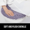 image:imageGORILLA GRIP Soft Chenille Toilet Lid Seat Cover 195x185 GrayLight Purple