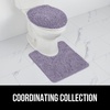 image:imageGORILLA GRIP Soft Chenille Toilet Lid Seat Cover 195x185 GrayLight Purple