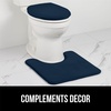 image:imageGORILLA GRIP Soft Chenille Toilet Lid Seat Cover 195x185 GrayNavy