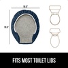 image:imageGORILLA GRIP Soft Chenille Toilet Lid Seat Cover 195x185 GrayNavy