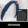 image:imageGORILLA GRIP Soft Chenille Toilet Lid Seat Cover 195x185 GrayNavy