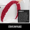 image:imageGORILLA GRIP Soft Chenille Toilet Lid Seat Cover 195x185 GrayRed